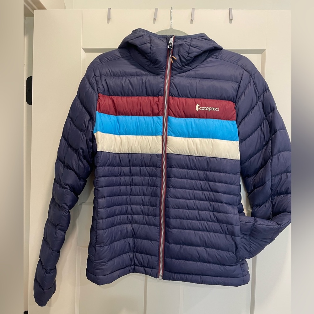 Cotopaxi Multicolor Puffer Jacket - Blue, Red, White